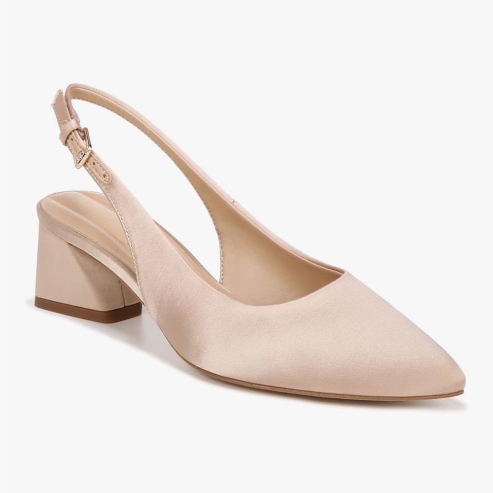 Franco Sarto Racer Slingback Pumps in Champagne Satin
